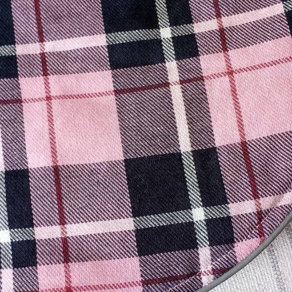 Dog Coat Pastel Pink Plaid NWOT Size M Reversible to Solid Pastel Pink - Picture 3 of 11